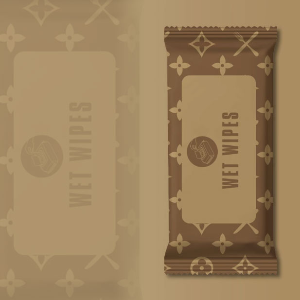 Lingettes humides avec logo